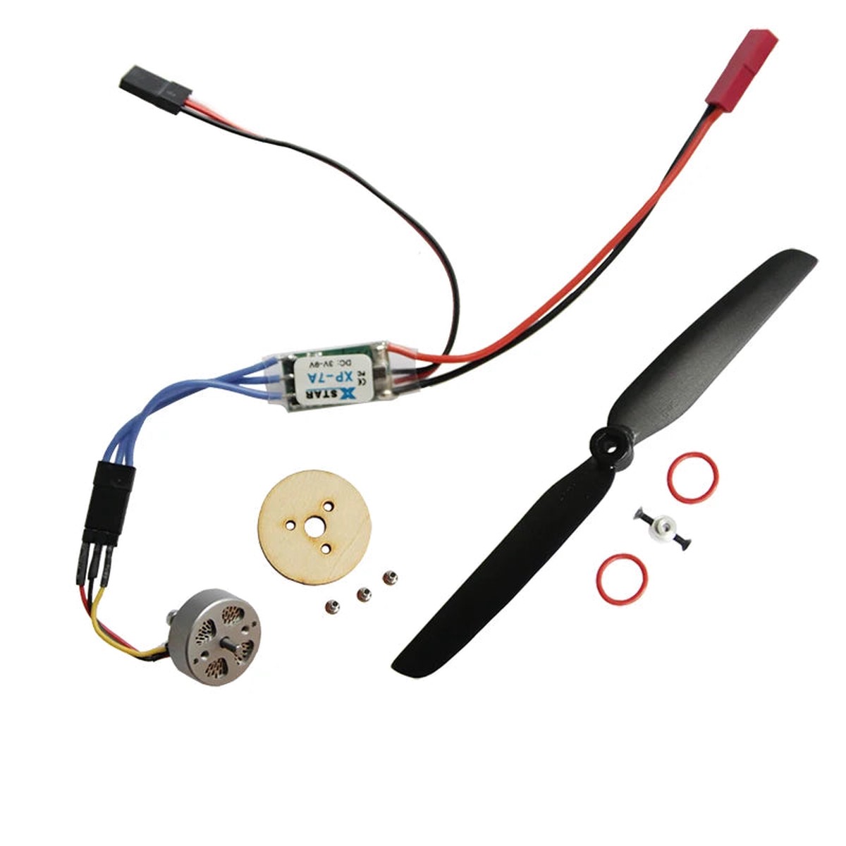 1504 2800KV Brushless Motor Power System with XP-7A ESC, GWS6030 Prop for 2S RC Airplane Indoor Flight 154g Thrust