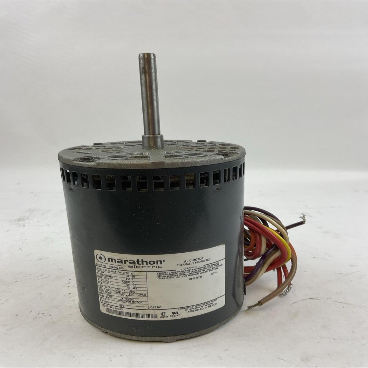 MARATHON MOD J W M 48A11O11073D K AC MOTOR 3/4HP 208-230/460V 1PH 1075RPM – Default Title