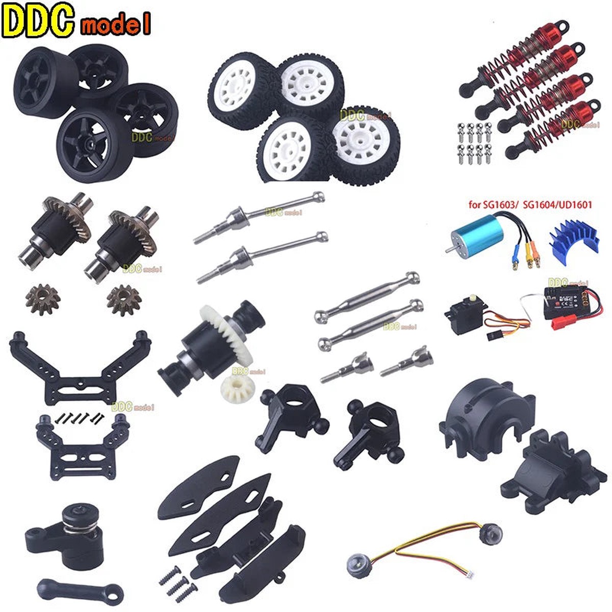 UDIRC SG1603 1604 1/16 remote control RC Car Parts Upgrade Motor Servo metal differential gear wheel esc UD1601/02/03/07/05/06