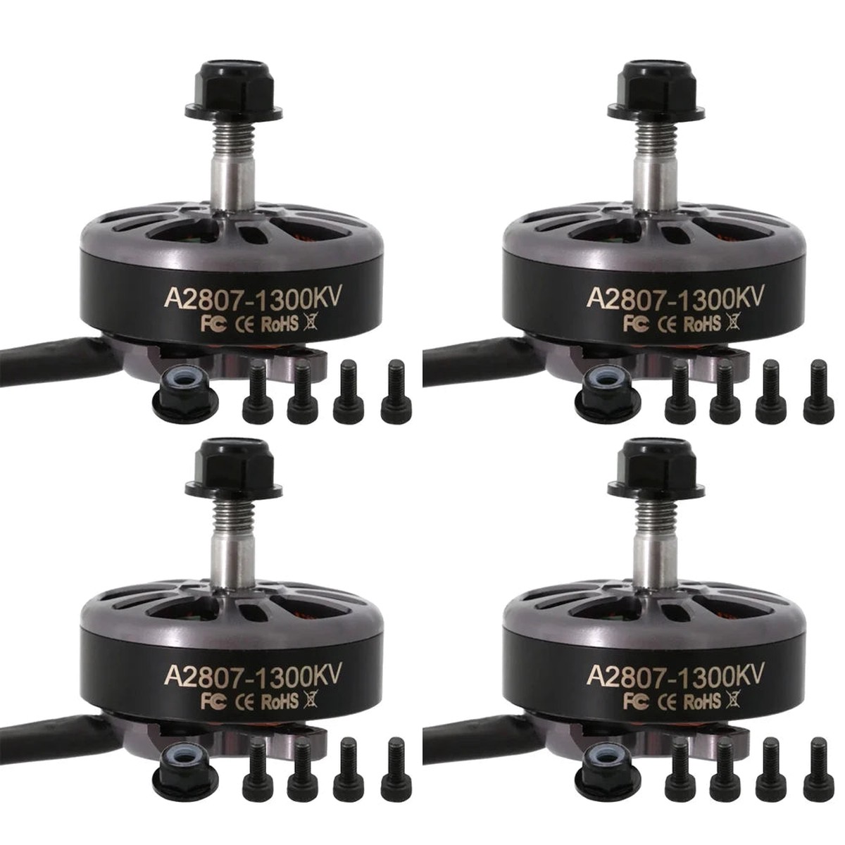 4pcs/lot Angel A2807 KV1300 6S/ 1500KV 5S/ 1700KV 4S Brushless CW Motor For 7inch Long Range FPV Freestyle Drone Accessories