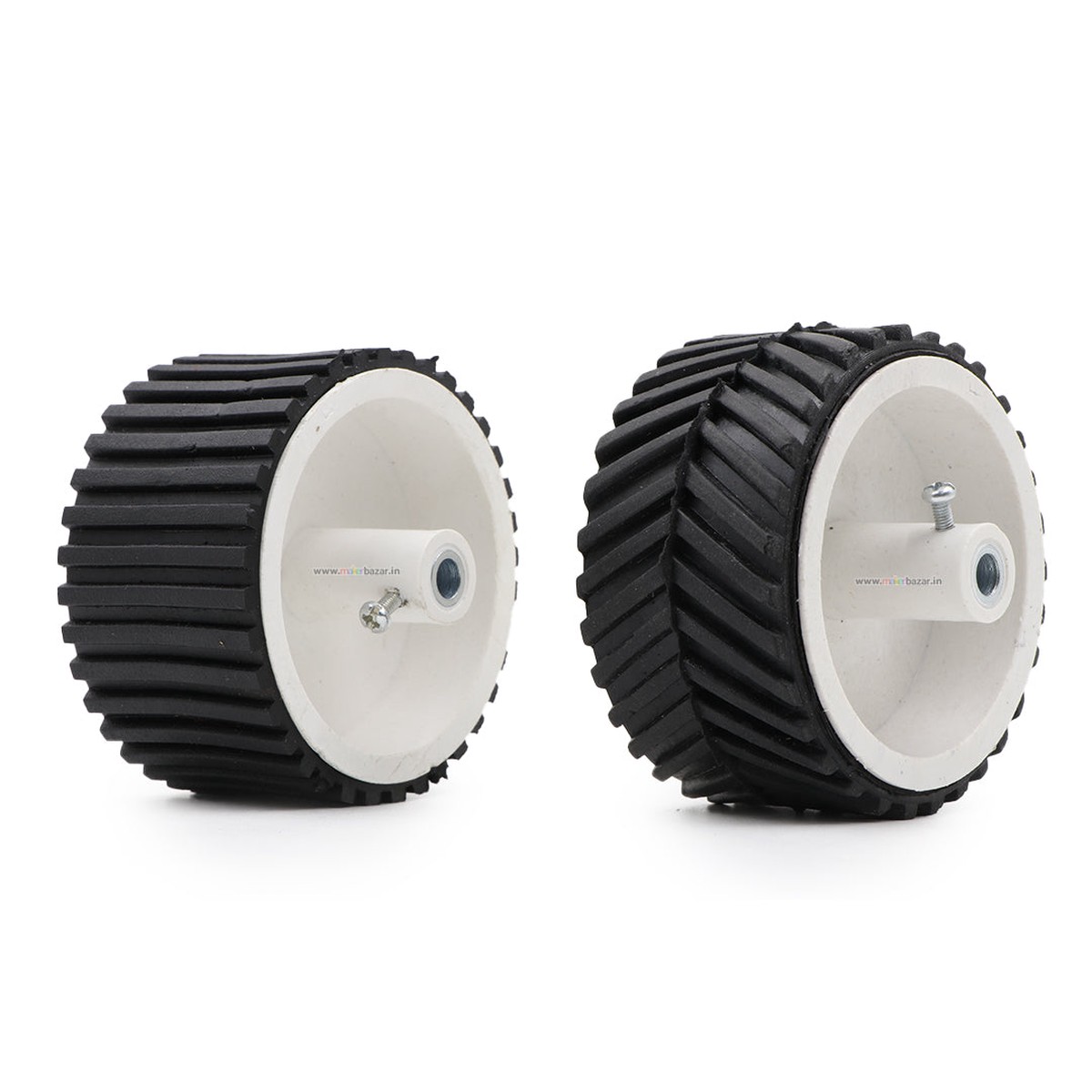 7x4CM Robotic DC Tank Wheel White [6mm Shaft]