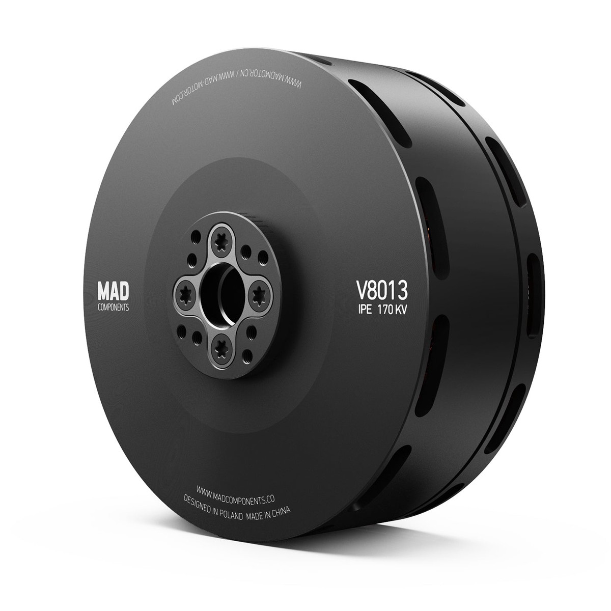 MAD V8013 IPE eVTOL Drone Motor 135KV/150KV/170KV, IP35, 12S LiPo, Mounting Holes