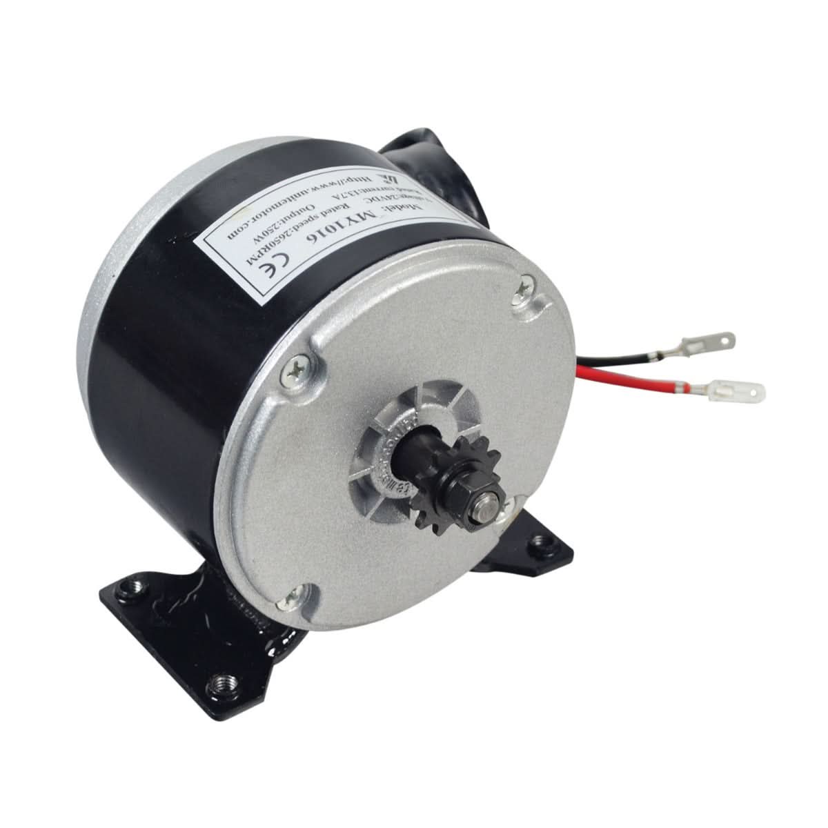 24 Volt 250 Watt MY1016 Electric Motor with 11-Tooth #25 Chain Sprocket for the MotoTec MT-MR Mini Racer & MT-MB Mini Bike