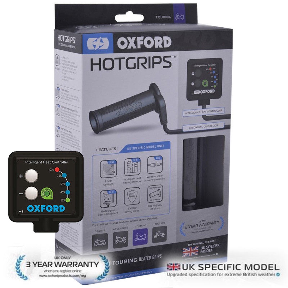 BMW S1000Rr Oxford EL691UK Touring Heated Grips Hotgrips Motorcycle Motorbike Bike UK Spec