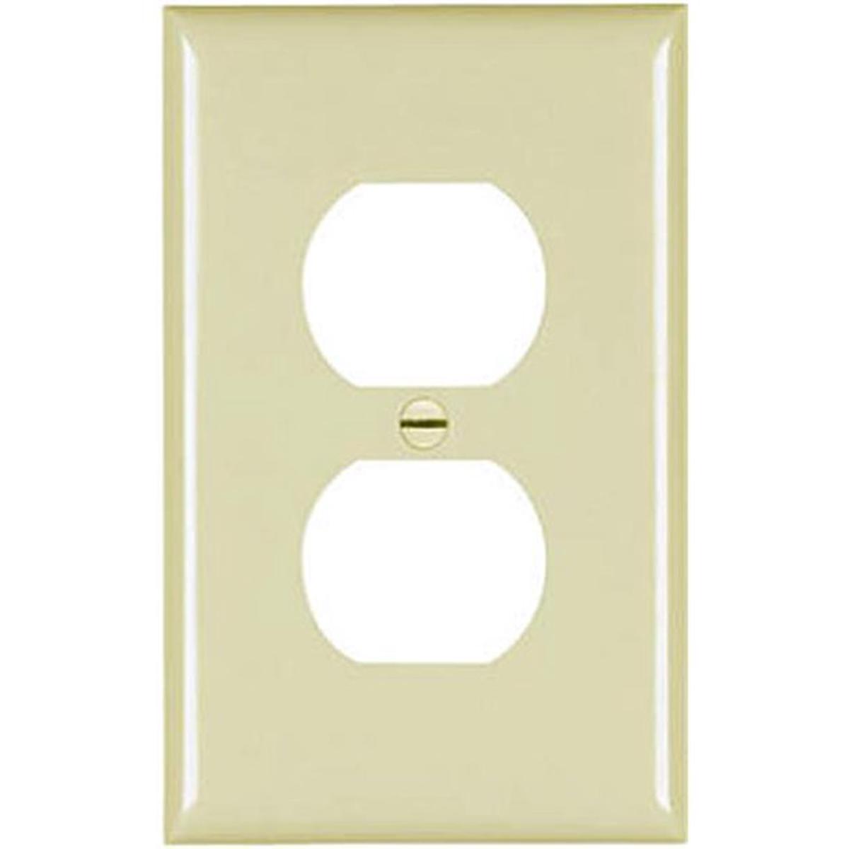 1 Gang Jumbo Wall Plate for 1 Duplex, Ivory