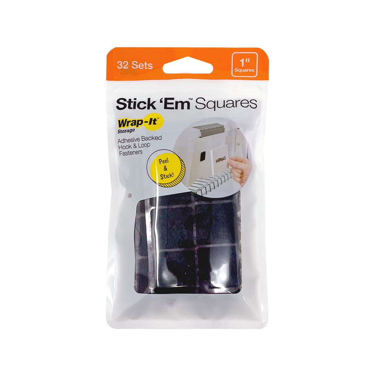 1-inch Stick 'Ems Squares - 32 Pairs