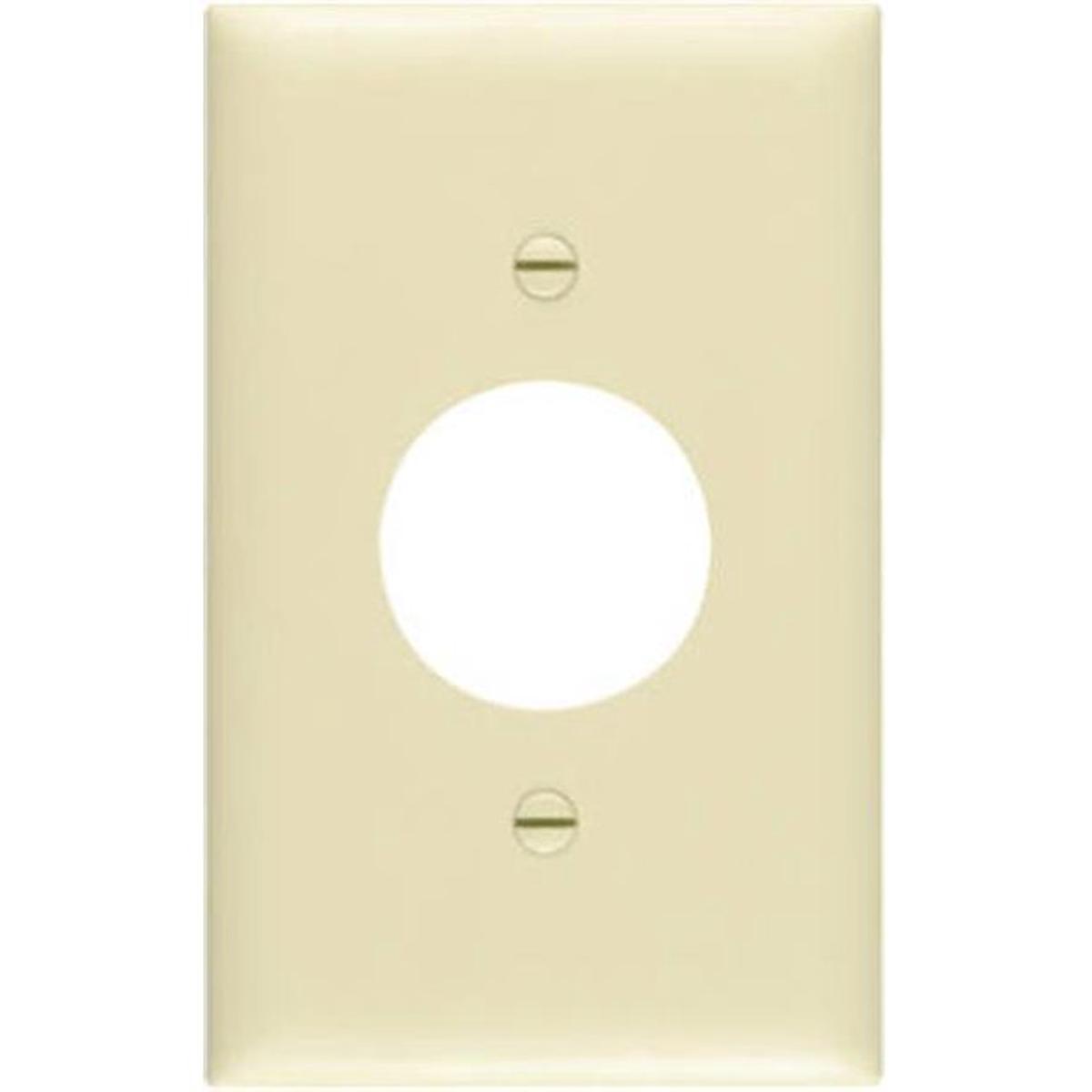 1 Gang Wall Plate, Mid-Size Round Opening, Ivory