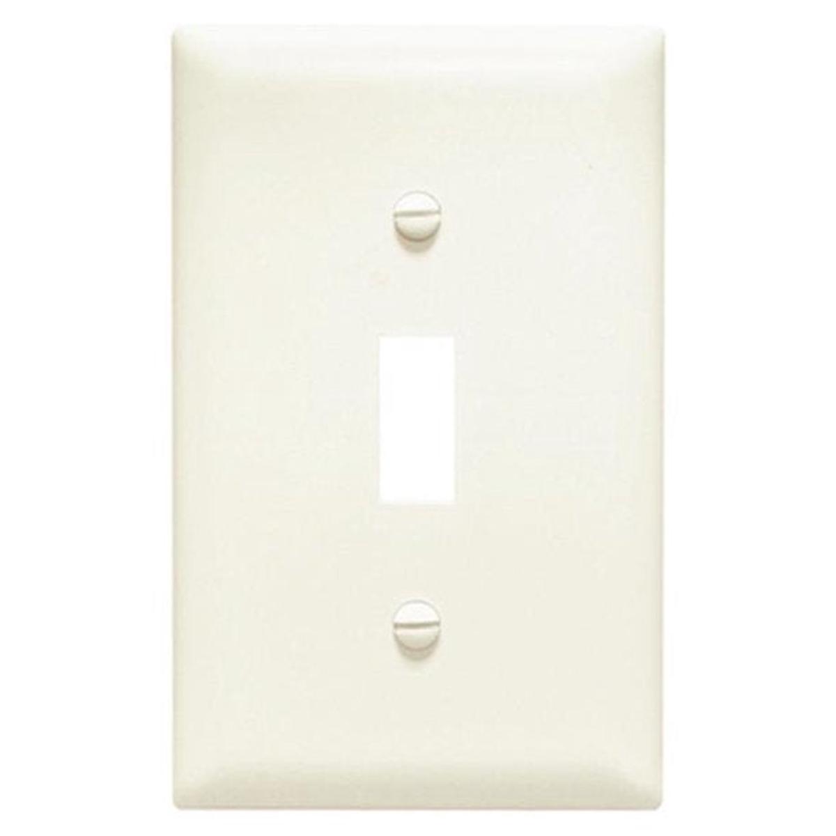 1 Gang Wall Plate with 1 Toggle Opening, Light Almond