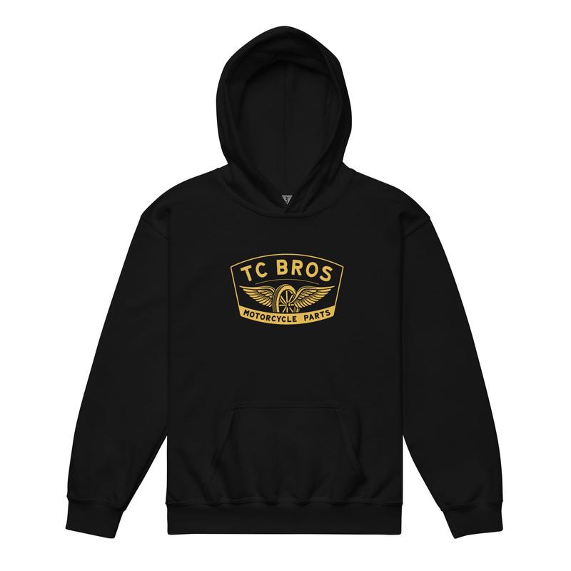 Youth Heavy Blend Hoodie - Winged Wheel - BlackGold Xs