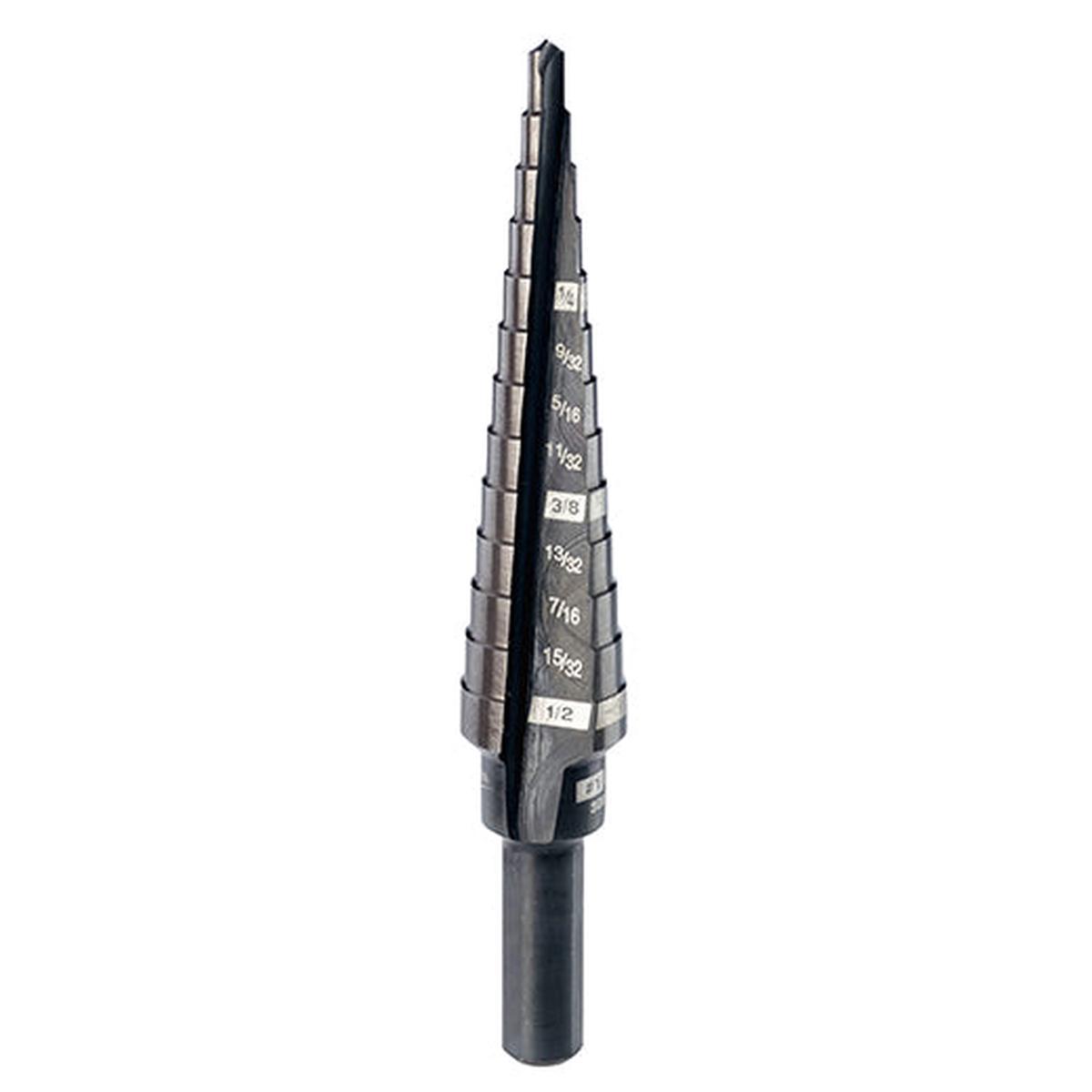 #1 Step Drill Bit, 1/8 In. - 1/2 In. By 1/32 In.