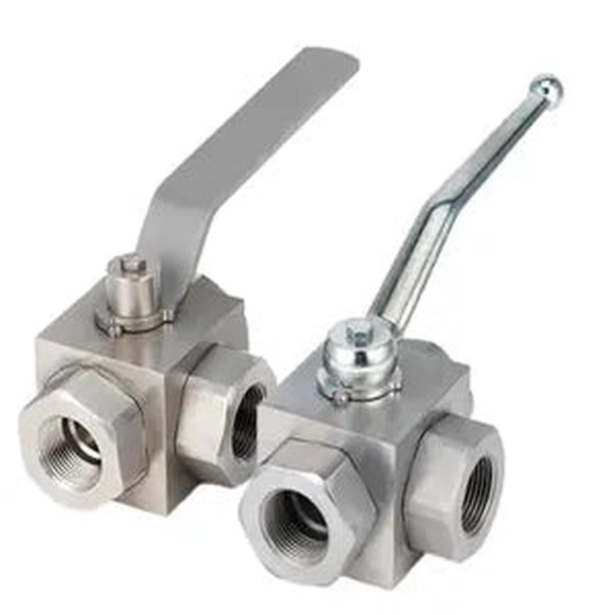 3-Way Block Body Threaded Ball Valve, 5075psi rated, Carbon Steel, #16 SAE 1" with Lock - AE3LS#16-11DBL