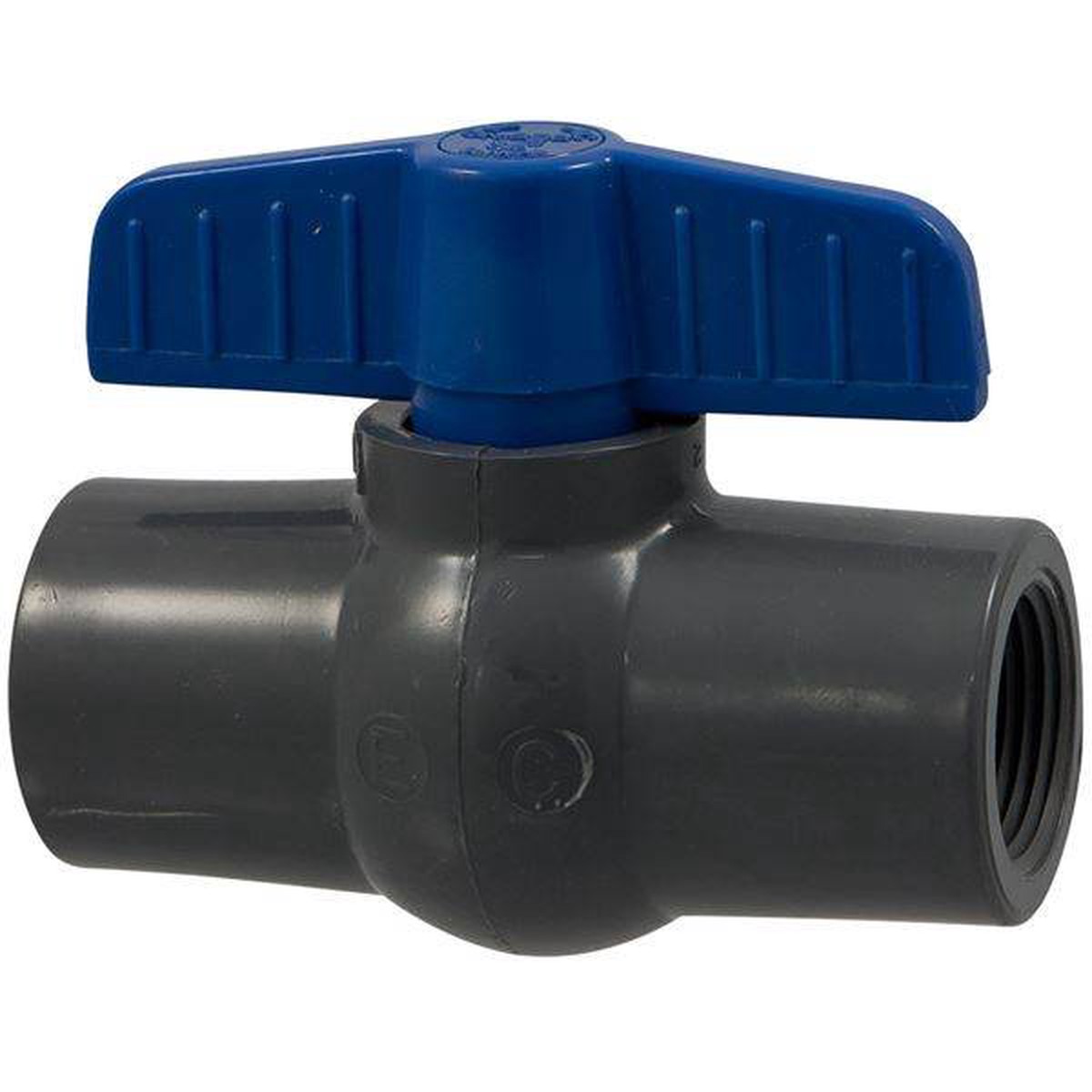(Nibco Part#: MA065A8) T45CE-E - Ball Valve - Threaded, Compact Economy, PVC Schedule 80, EPDM