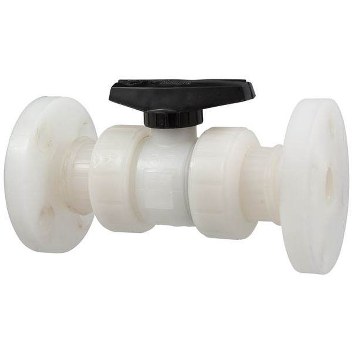 (Nibco Part#: ME912AD) F66TB-V - Ball Valve - Model C, Flanged, Tru-Bloc True Union, Kynar Natural PVDF Schedule 80, FKM