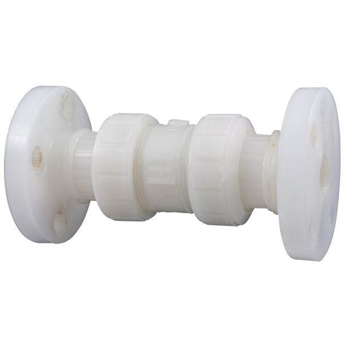 (Nibco Part#: ME802AD) F66BC-V - Ball Check Valve - Flanged, True Union, Kynar Natural PVDF Schedule 80, FKM