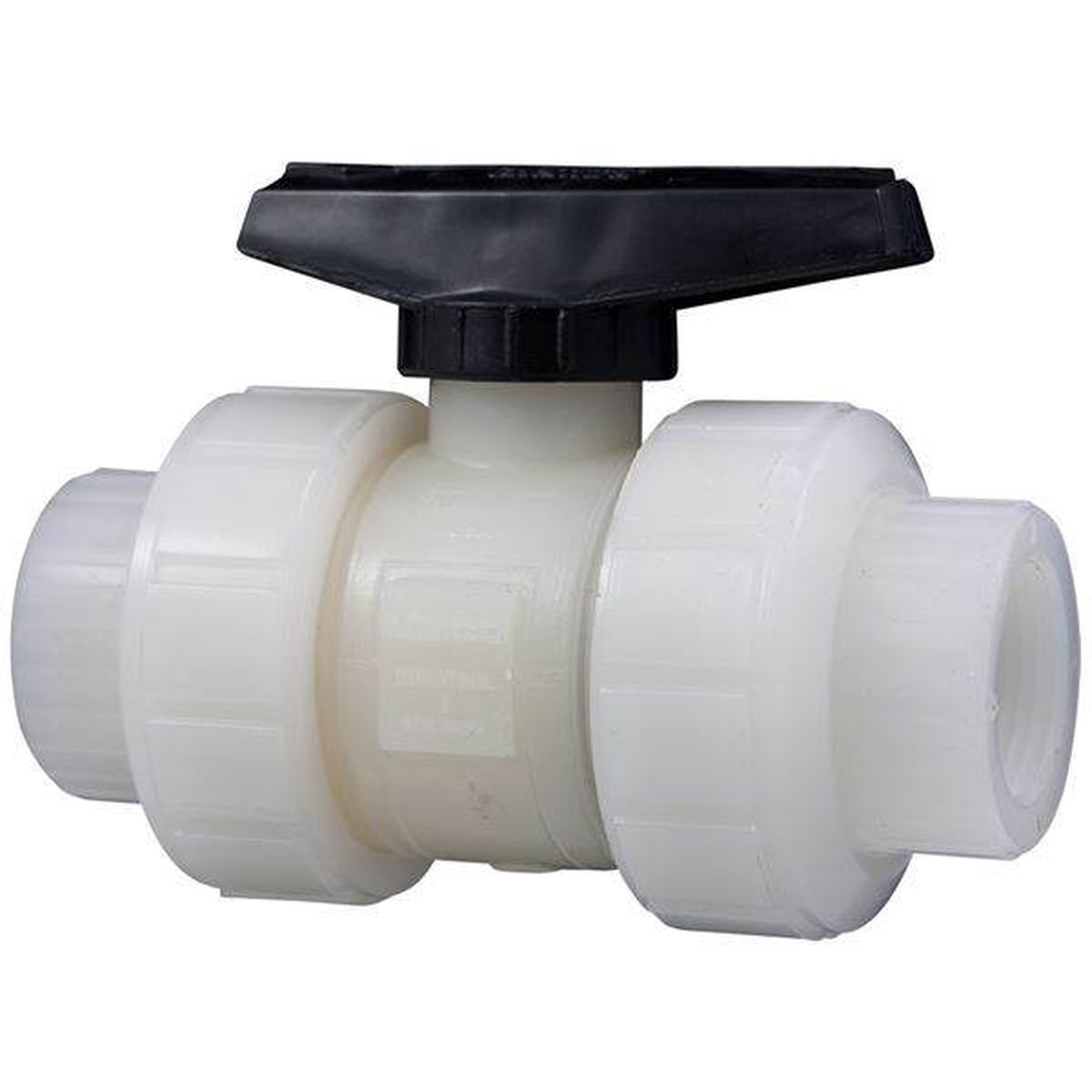 (Nibco Part#: ME910AD) T66TB-V - Ball Valve - Model C, Threaded, Tru-Bloc True Union, Kynar Natural PVDF Schedule 80, FKM