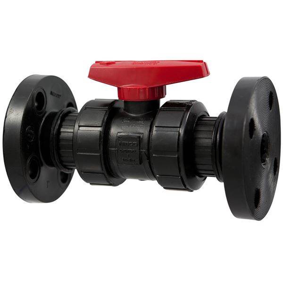 (Nibco Part#: MC912AC) F61TB-V - Ball Valve - Model C, Flanged, Tru-Bloc True Union, Black PP, FKM