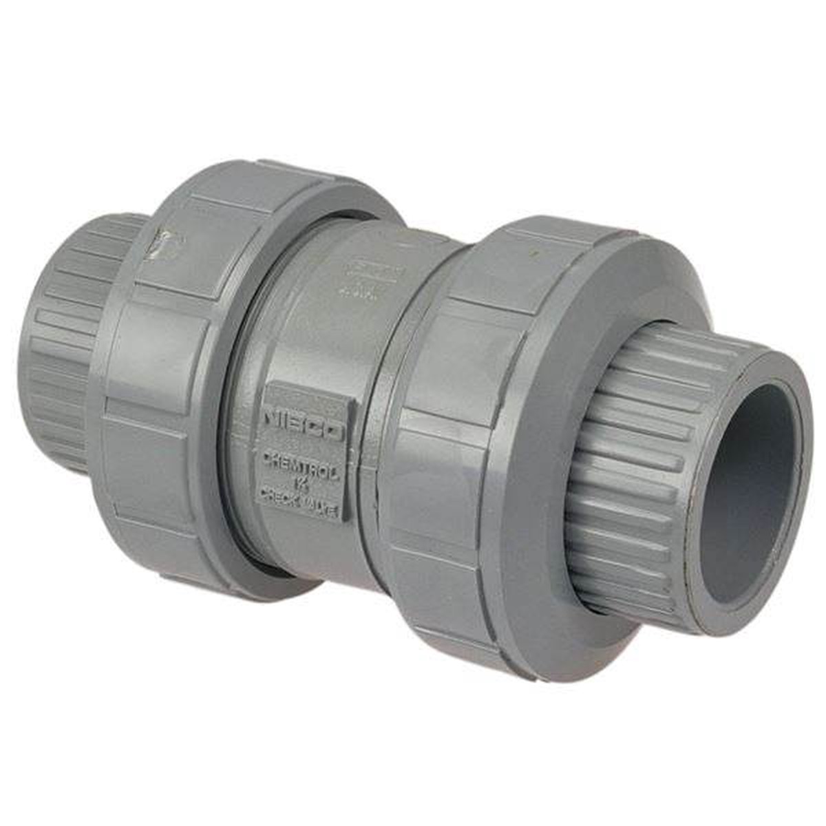 (Nibco Part#: MB801UC) U51BC-V - Ball Check Valve - True Union, Corzan CPVC Schedule 80, Universal Ends, FKM