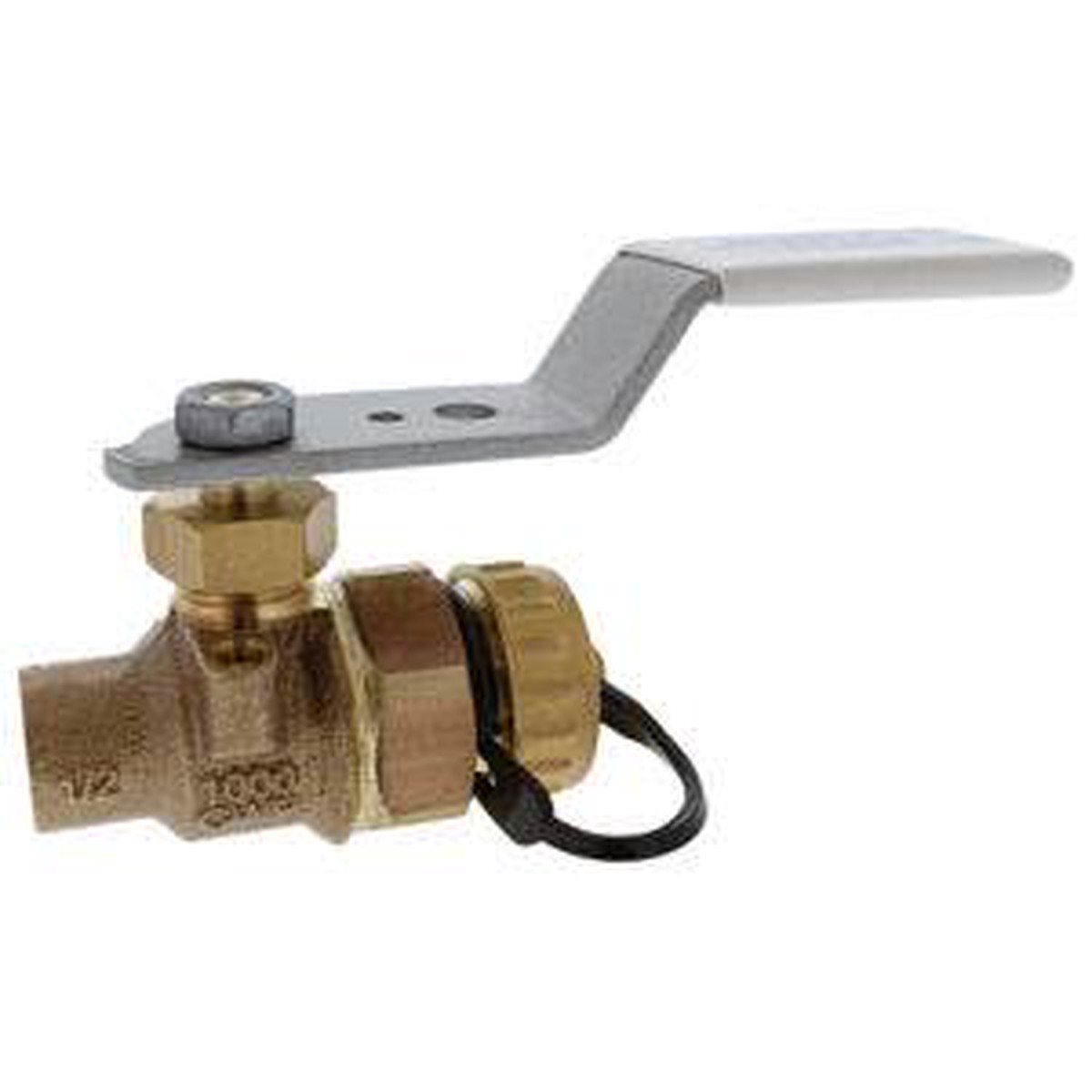(Nibco Part#: HP83808) S-585HP-LF-HC - Solder End x Hose End - High-Performance Bronze Ball Valve - Lead-Free
