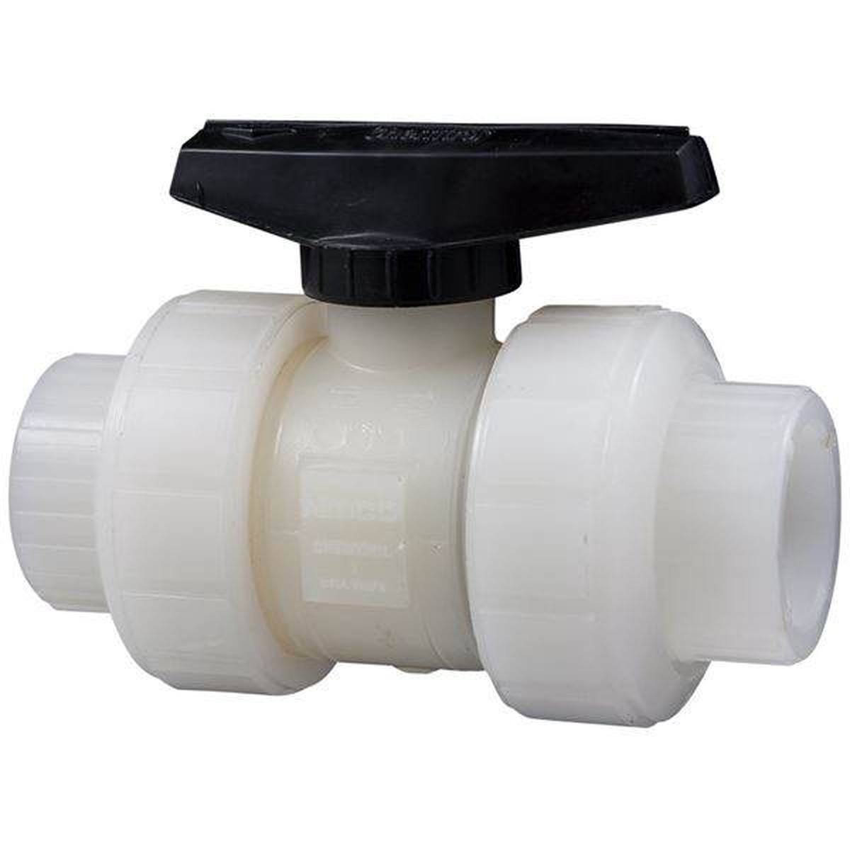 (Nibco Part#: ME909AC) S66TB-V - Ball Valve - Model C, Socket, Tru-Bloc True Union, Kynar Natural PVDF Schedule 80, FKM