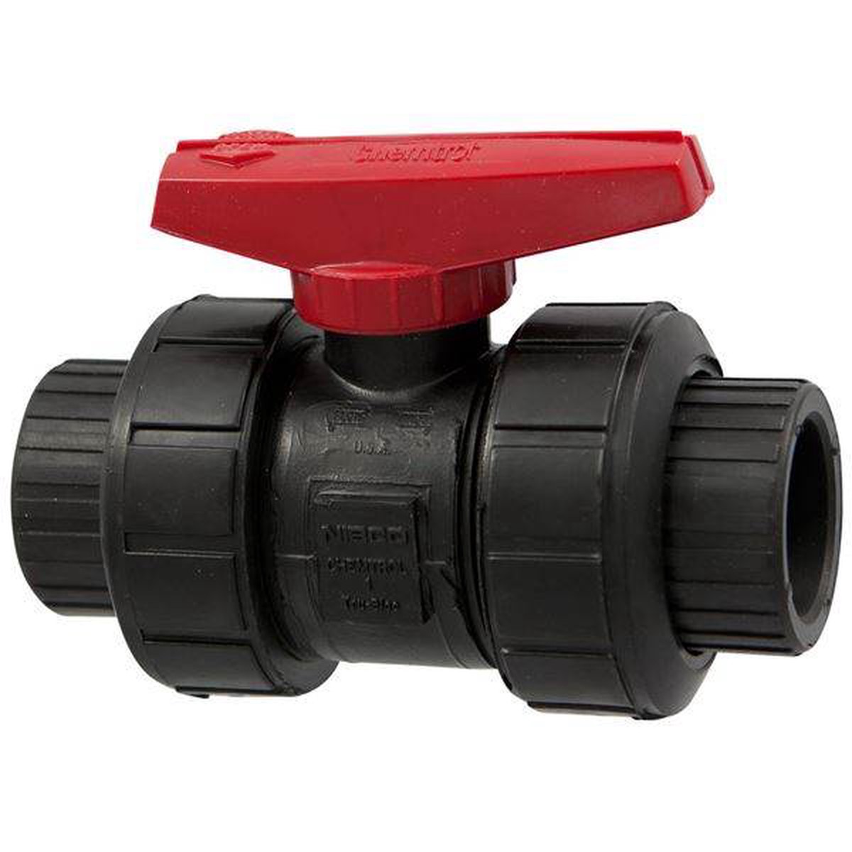(Nibco Part#: MC909AA) S61TB-V - Ball Valve - Model C, Socket, Tru-Bloc True Union, Black PP, FKM