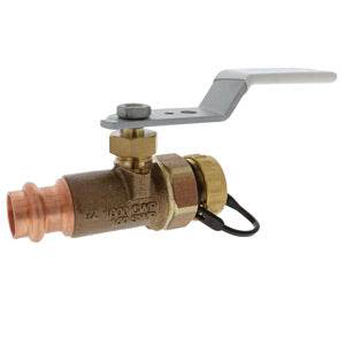 (Nibco Part#: HP843X8) PC-585HP-LF-HC - Press End x Hose End - High-Performance Bronze Ball Valve - Lead-Free
