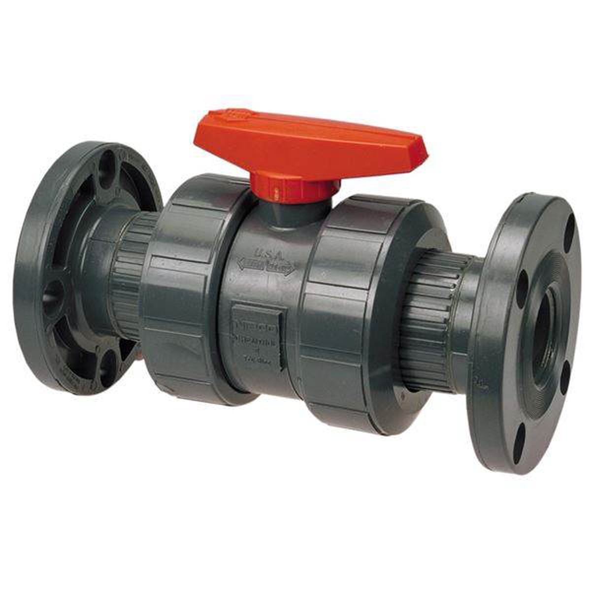 (Nibco Part#: MA933A8) F45TB-E - Ball Valve - Flanged, Tru-Bloc True Union, PVC Schedule 80, EPDM